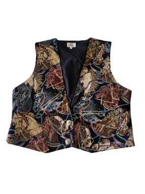 Vintage Horse Tapestry Vest